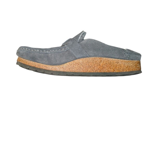 Birkenstock Buckley Shearling Suede Leather Sz 37 Women's 6 Gray Slip On Shoes - Picture 7 of 11